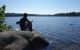Entspannte Rast an einem See in Maine