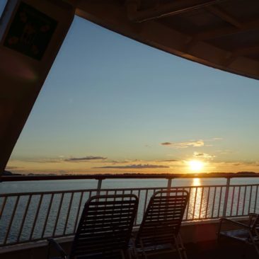 Abendstimmung auf dem Hurtigrutenschiff